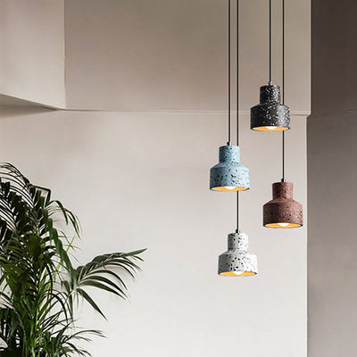 Contemporary Scandinavian Cement Cone Design 1-Light Pendant Light For Living Room