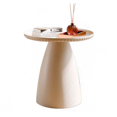 Table d'appoint moderne minimaliste ronde en plastique PET à 1 pied pour salon 