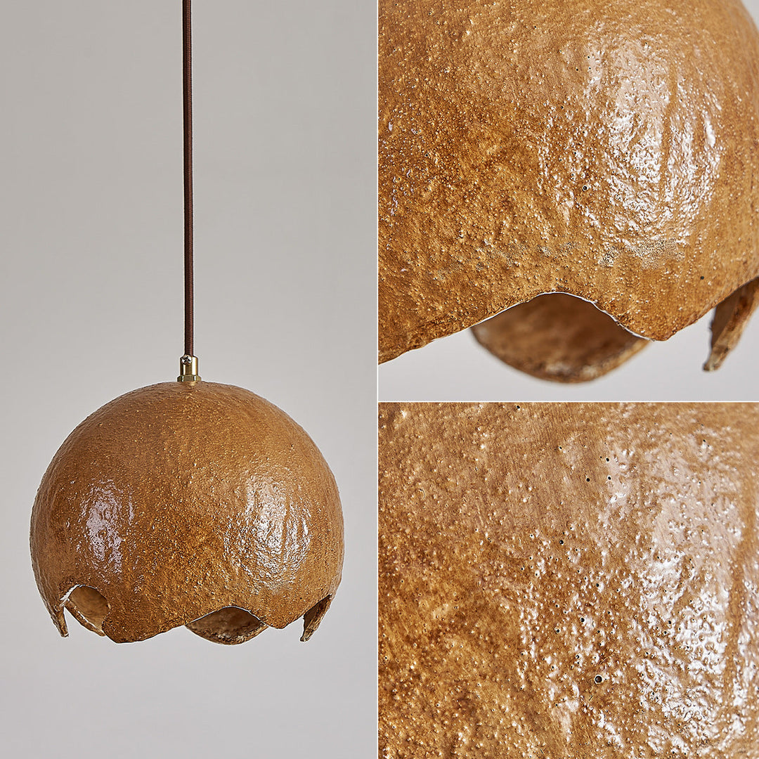 Diseño de cáscara de huevo agrietada de resina de hierro japonés tradicional lámpara colgante de 1 luz para comedor 