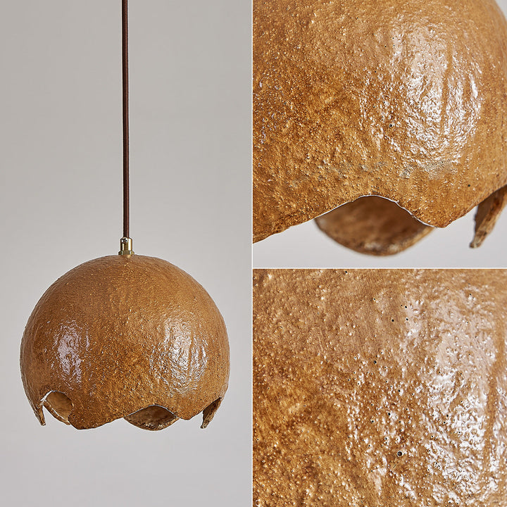 Diseño de cáscara de huevo agrietada de resina de hierro japonés tradicional lámpara colgante de 1 luz para comedor 