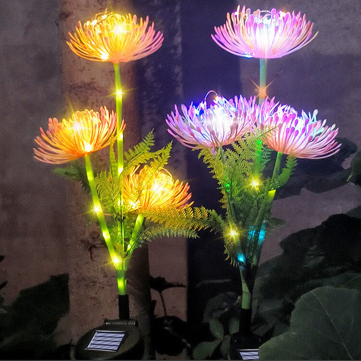 Luz de jardín solar LED de imitación de girasol creativa contemporánea para patio exterior 
