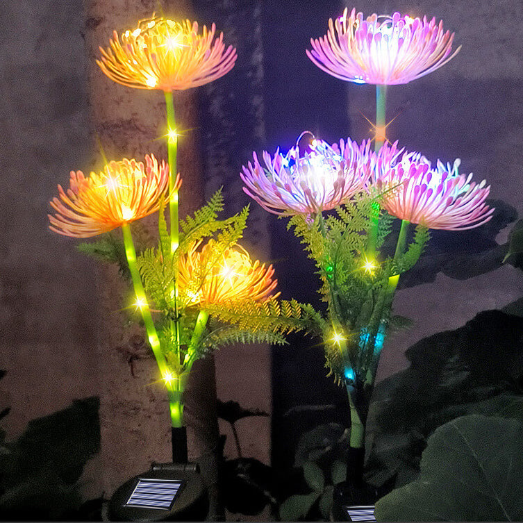 ضوء LED شمسي للحديقة بتصميم تقليدي معاصر لشكل عباد الشمس للباحات الخارجية 