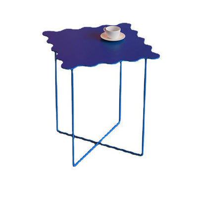 Mesa de Café de Metal de Hierro con Ola Cuadrada Redonda Rectangular Creativa Contemporánea para Sala de Estar 