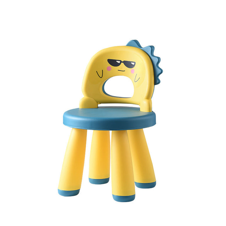 Tabouret rond en plastique pour enfants créatif contemporain avec dossier en forme de dinosaure pour le salon 