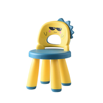 Tabouret rond en plastique pour enfants créatif contemporain avec dossier en forme de dinosaure pour le salon 