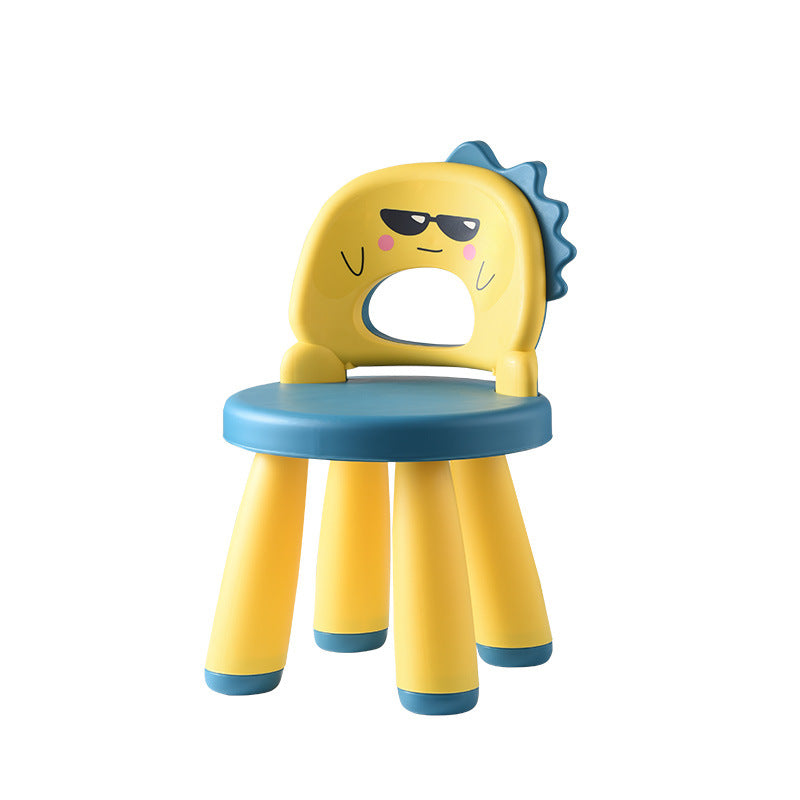 Tabouret rond en plastique pour enfants créatif contemporain avec dossier en forme de dinosaure pour le salon 