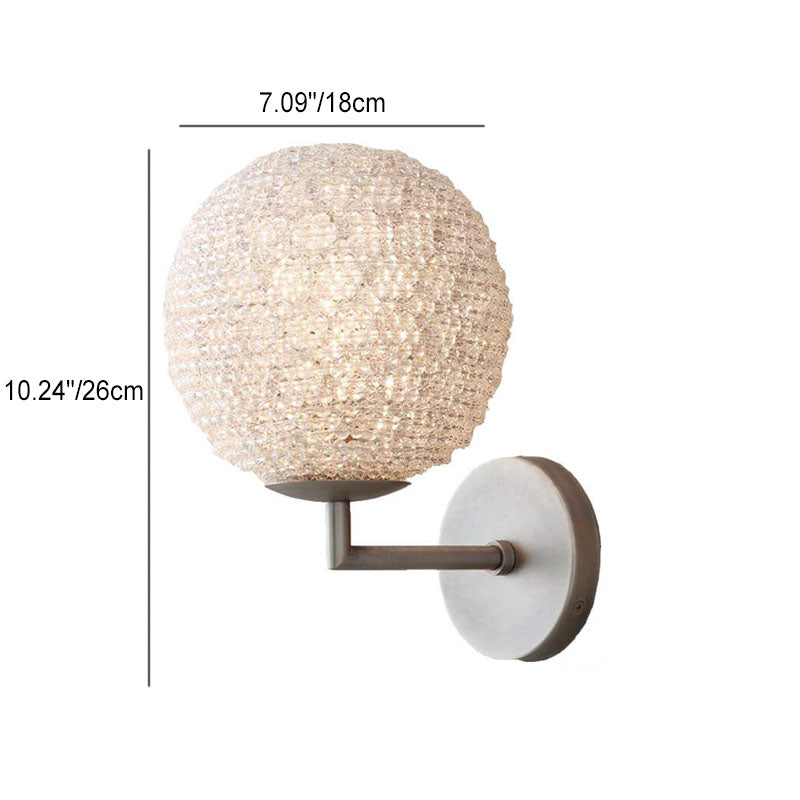 Modern Light Luxury Creative Crystal Sphere 1-Light Wall Sconce Lamp