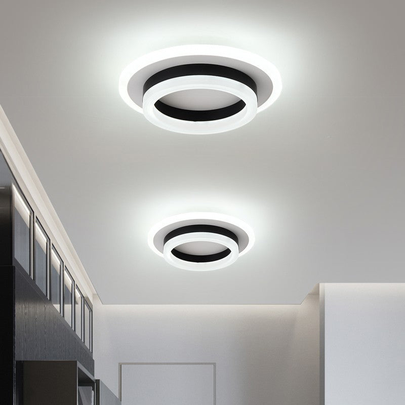 Luz de techo LED de montaje empotrado con pantalla cuadrada redonda geométrica acrílica de simplicidad moderna para sala de estar 