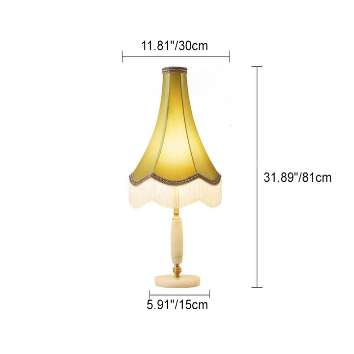 Lampe de Table à 1 Lumière avec Franges en Tissu de Luxe Moderne 