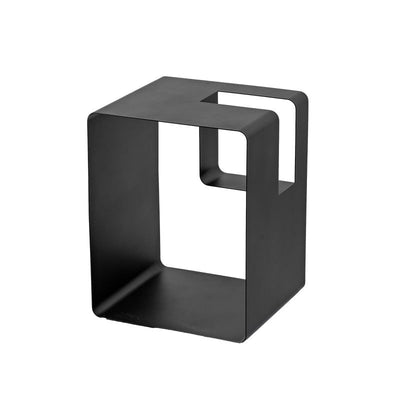 Mesa Auxiliar Moderna Minimalista Rectangular Cúbica de Hierro con 2 Almacenamientos para Sala de Estar 
