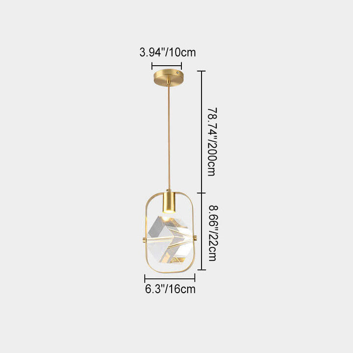 Moderne Einfachheit Kristall Quadrat 1-Licht Pendelleuchte für Schlafzimmer 