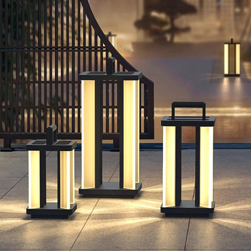 إضاءة LED مستطيلة الشكل من الفولاذ المقاوم للصدأ والأكريليك مقاومة للماء بتصميم بسيط وحديث للإضاءة الخارجية للحدائق 