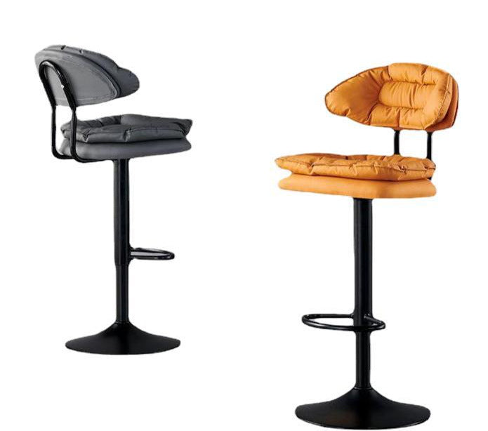 Taburete de mostrador semicircular con respaldo y reposapiés de esponja SGS de tela de simplicidad moderna para cocina 