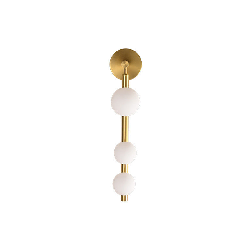 Zeitgenössische Mid-Century Hardware Streifen Glas Globe Ball Schatten 3-Licht Wand Leuchte Lampe für Wohnzimmer 
