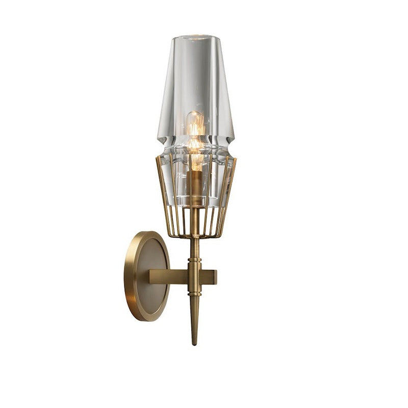Zeitgenössische Retro Eisen Glas Zylinder 1/2 Licht Wand Leuchte Lampe Für Flur 