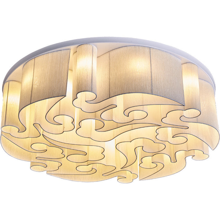 Plafonnier traditionnel chinois en fer rond Nuage 5/6/7/9/12/13 lumières pour chambre 