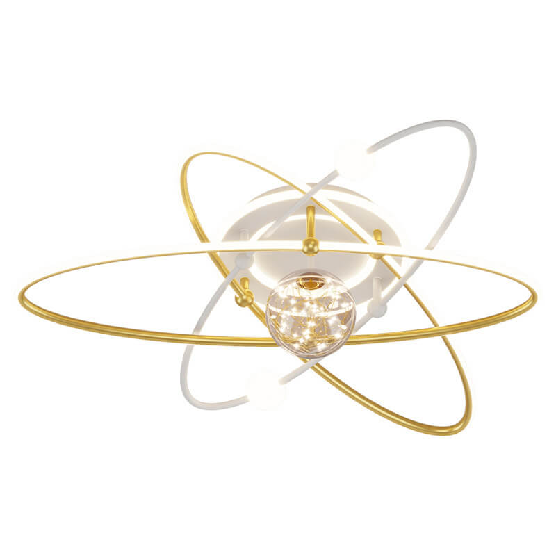 Contemporary Nordic Iron Acrylic Elliptical Star LED Semi-Flush Mount Ceiling Light For Bedroom