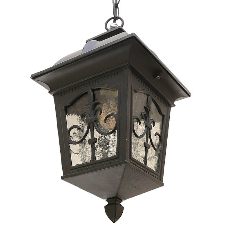 Outdoor Europäische Pfeilblume Laterne Aluminium Glas 1-Licht Wasserdichte Pendelleuchte 