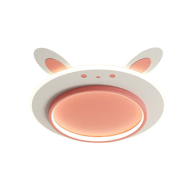 Moderne Einfachheit Kinder Eisen Acryl Kaninchen Runde LED Unterputz Deckenleuchte Für Schlafzimmer 