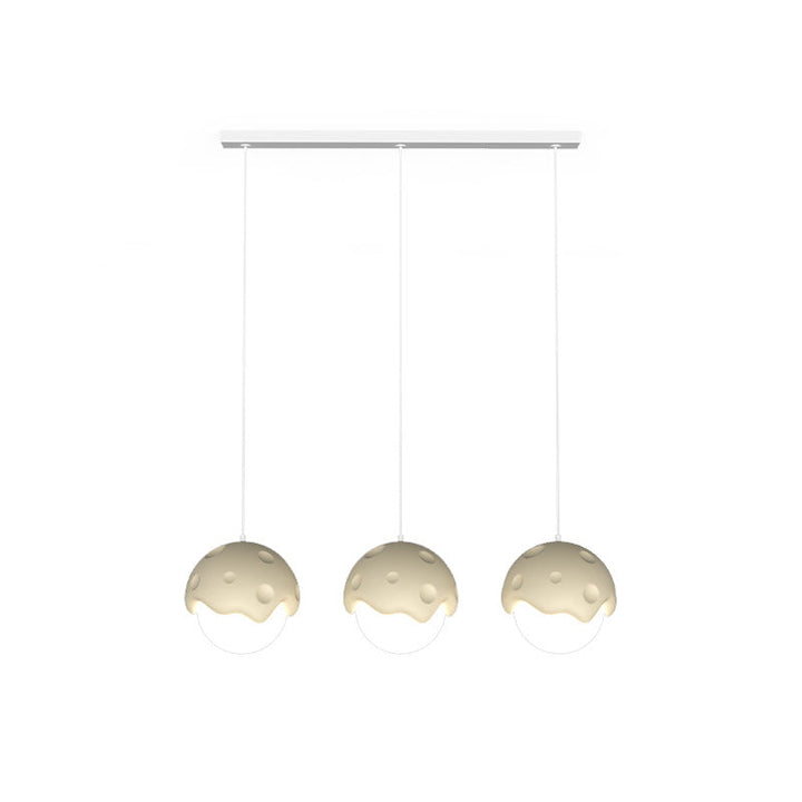 Contemporary Scandinavian Log Glass 1/3 Light Island Light Chandelier For Dining Room