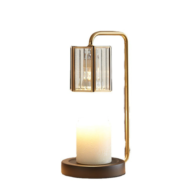 Contemporary Retro Iron Glass Cylinder Shade 2-Light Melting Wax Table Lamp For Bedroom