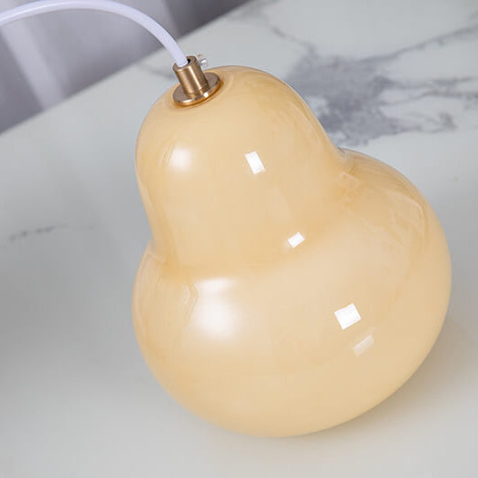 Traditional Vintage Glass Iron Gourd Design 1-Light Pendant Light for Living Room