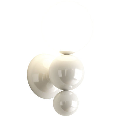 Französische Creme-Stil Perlenform Kunststoff Eisen 1-Licht Wandleuchte 