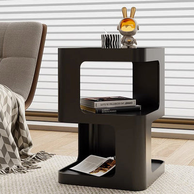 Moderner minimalistischer quadratischer Metall-Beistelltisch mit zwei Ebenen für das Wohnzimmer 