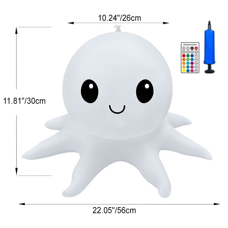Moderne dekorative Solar-Oktopus Sieben-Farben wasserdichte aufblasbare LED-Außenleuchte 