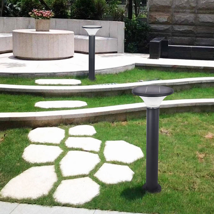 Lumière extérieure LED en aluminium PC pour jardin, moderne minimaliste, étanche, solaire, enfichable au sol, ronde carrée 