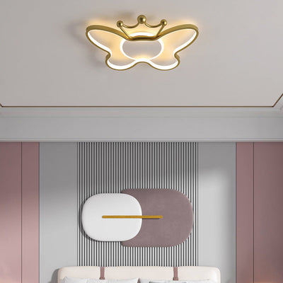 Zeitgenössische Nordic Kids Eisen Aluminium Silica Acryl Schmetterling LED Unterputz Deckenleuchte für Schlafzimmer 