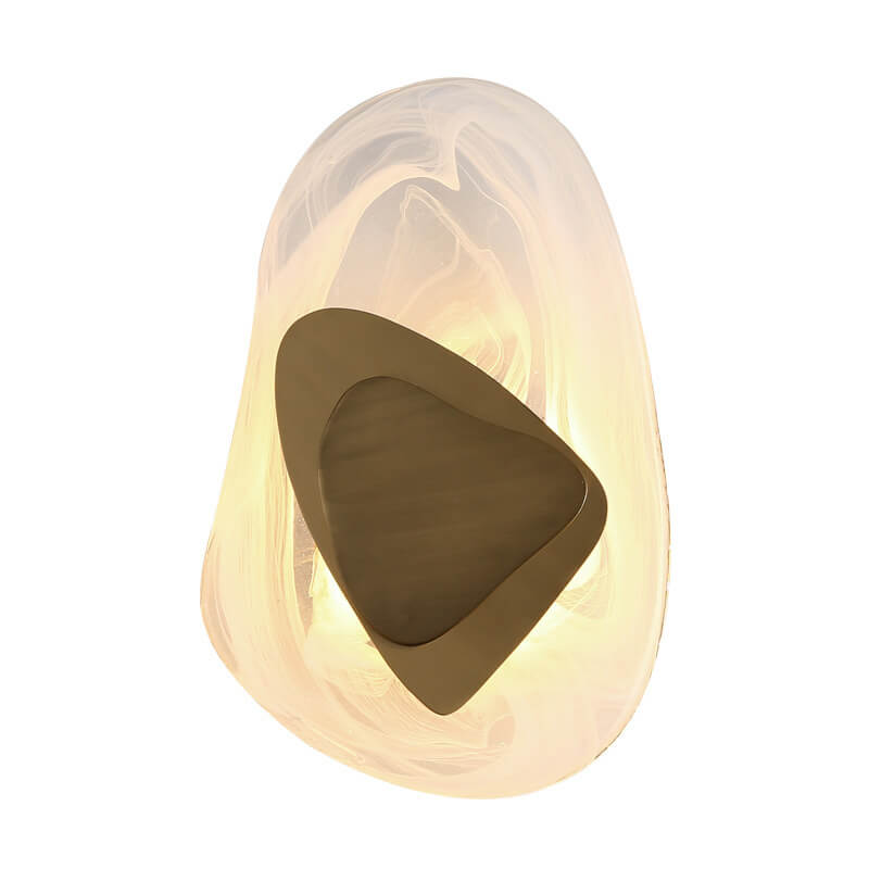 Modern Art Deco Irregular Oval Glass Iron LED Wall Sconce Lamp For Living Room