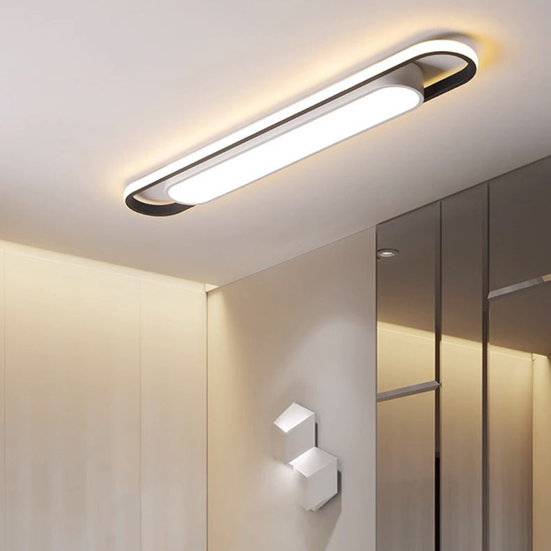 Luminaire de plafond LED encastré rectangulaire en fer et acrylique de simplicité contemporaine pour salon 