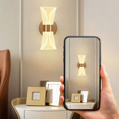 مصباح حائط LED بتصميم بتلة قابلة للطي من الأكريليك والحديد النوردي المعاصر للجانب السرير 