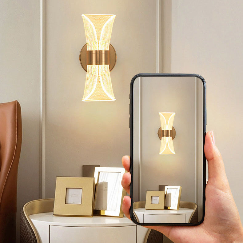 مصباح حائط LED بتصميم بتلة قابلة للطي من الأكريليك والحديد النوردي المعاصر للجانب السرير 