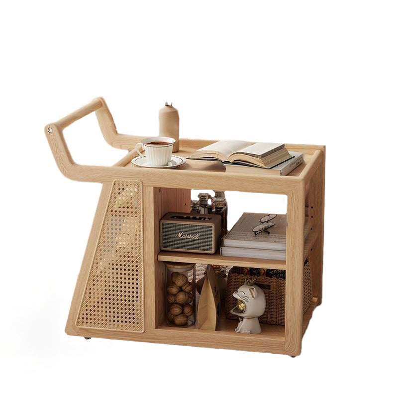 Zeitgenössischer Retro Massivholz Beweglicher Multifunktionaler Lagerung Beistelltisch 3-stufig Für Wohnzimmer 