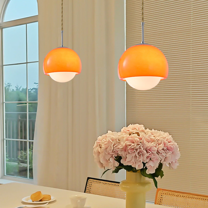 Moderne minimalistische runde Kugel Glas Eisen 1-Licht Pendelleuchte für Wohnzimmer 