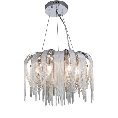 Modern Luxury Iron Aluminum Chain Tassel 6/8/10/12/15 Light Chandeliers For Hallway