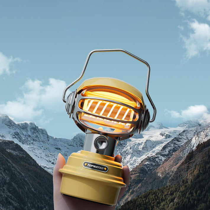 Outdoor Portable Stainless Steel Rotatable Lampshade LED Rechargeable Camping Light