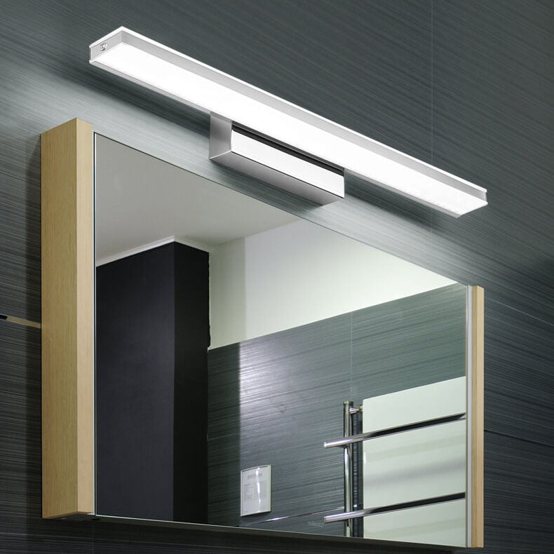 Modern Minimalist Rectangular Column Stainless Steel Anti-Fog Vanity Light LED Wall Sconce Lamp For Bathroom &amp; Living Room
