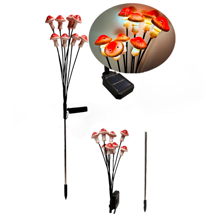 Moderne Art Deco Solar Wasserdichte Pilz Zweig Kunststoff Edelstahl LED Outdoor Boden Stecker Licht Für Garten 