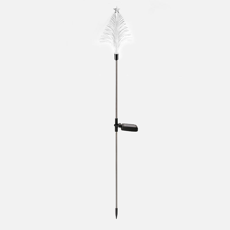 Modern Art Deco Solar Waterproof ABS Stainless Steel Fiber Optic Tree Star LED Landscape Lighting Outdoor Light For Garden
