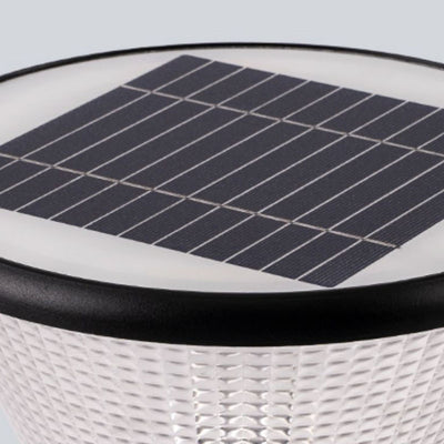 بساطة حديثة ضوء رأس عمود LED من الألومنيوم والأكريليك بشكل مربع دائري للطاقة الشمسية للحديقة 