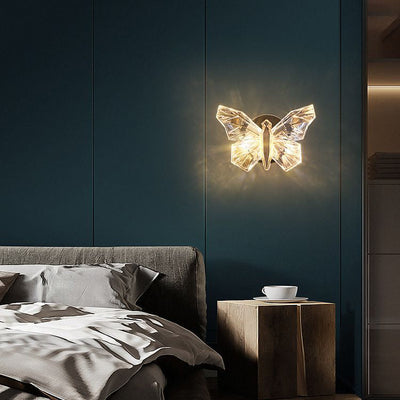 Zeitgenössische kreative Schmetterling Hardware Aluminium Acryl LED Wandleuchte Lampe für Wohnzimmer 