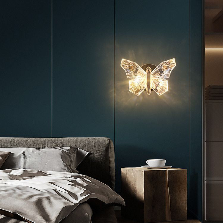 Zeitgenössische kreative Schmetterling Hardware Aluminium Acryl LED Wandleuchte Lampe für Wohnzimmer 