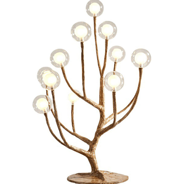 Contemporary Scandinavian Branch Polymer Metal Glass 8/12 Light Table Lamp For Bedroom