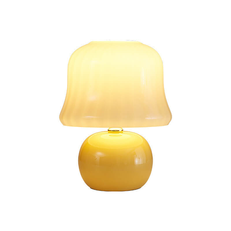 Modern Creative Solid Color Mushroom Design Glass 1-Light Table Lamp