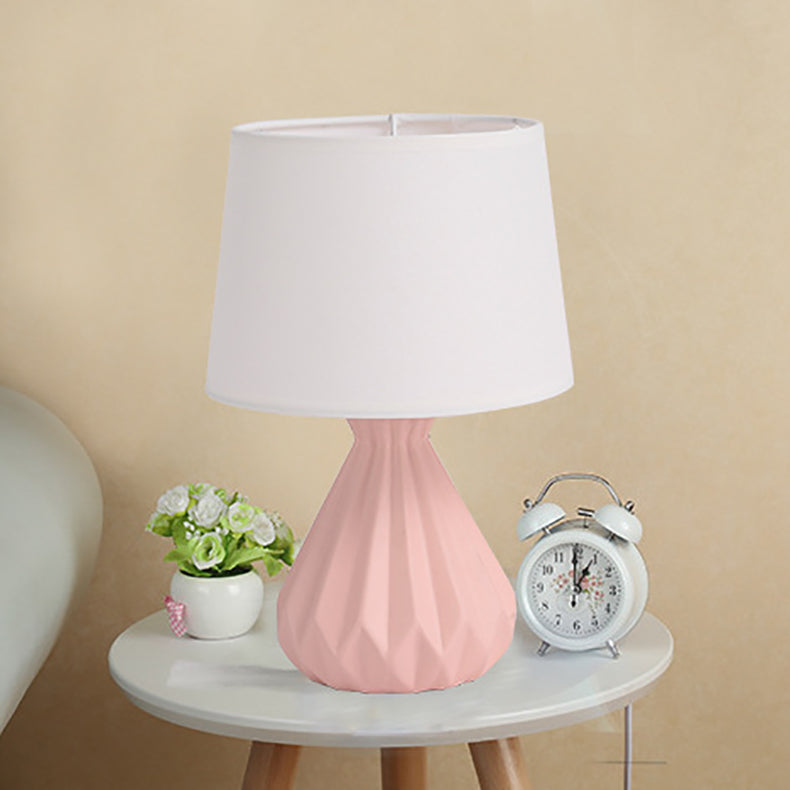Lámpara de Mesa de 1 Luz de Cerámica Cónica Cilíndrica Minimalista Moderna para Dormitorio 