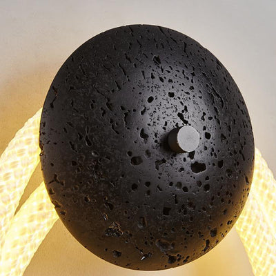 مصباح حائط LED بتصميم لولبي حجري عصري من الألياف البصرية المنسوجة الاسكندنافية الفاخرة لغرفة النوم 