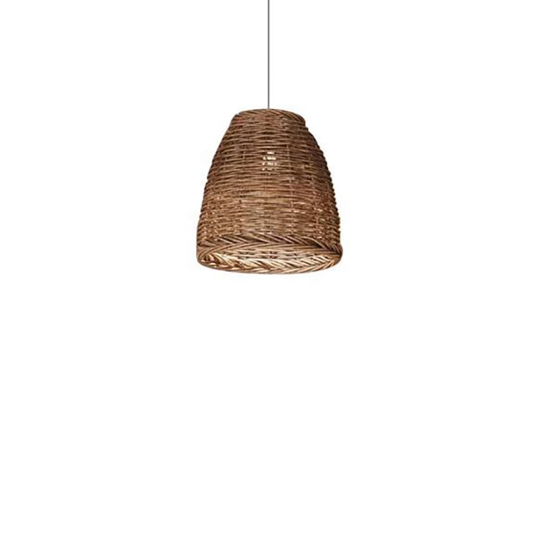 Traditional Farmhouse Cylindrical Grass Vine 1-Light Pendant Light  for Living Room